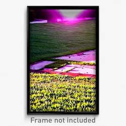 Pixel Art Poster - Damaged Lawn (8 Bit Psychedelic Trippy Video Game Print)