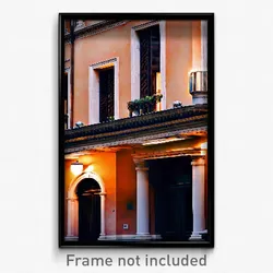 Pixel Art Poster - Warm Italian Architecture (8 Bit Video Game Print)