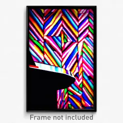Pixel Art Poster - Zigzag Bar (8 Bit Psychedelic Trippy Weird Video Game Print)