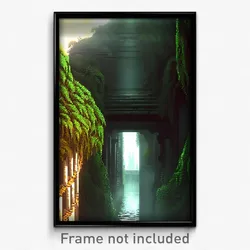 Pixel Art Poster - Dense Sewer (8 Bit Psychedelic Trippy Weird Video Game Print)