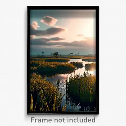 Pixel Art Poster - Distinct Wetland (8 Bit Psychedelic Trippy Video Game Print)