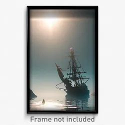 Pixel Art Poster - Imaginative Shipwreck (8 Bit Psychedelic Video Game Print)
