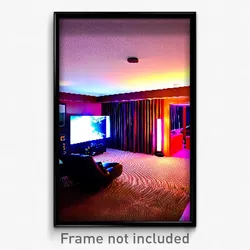 Pixel Art Poster - Nocturnal Entertainment Room (8 Bit Video Game Print)