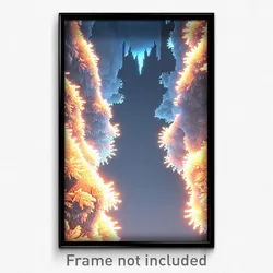 Pixel Art Poster - Frosty Abyss (8 Bit Psychedelic Trippy Video Game Print)