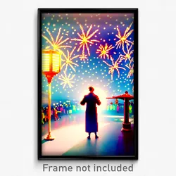 Pixel Art Poster - Homely New Year Day (8 Bit Psychedelic Video Game Print)