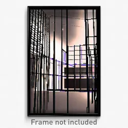 Pixel Art Poster - Complex Wire Frame Hall (8 Bit Psychedelic Video Game Print)