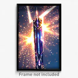 Pixel Art Poster - Sparkling Arrowslit (8 Bit Psychedelic Video Game Print)