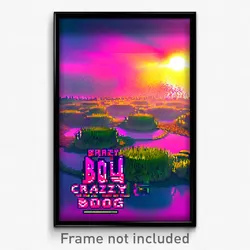 Pixel Art Poster - Crazy Bog (8 Bit Psychedelic Trippy Weird Video Game Print)