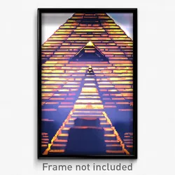 Pixel Art Poster - Well Made Pyramid (8 Bit Psychedelic Trippy Video Game Print)