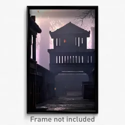 Pixel Art Poster - Dreary Stockade (8 Bit Psychedelic Trippy Video Game Print)