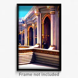 Pixel Art Poster - Elegant Ramparts (8 Bit Psychedelic Trippy Video Game Print)