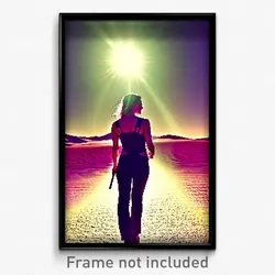 Pixel Art Poster - Flashy Desert (8 Bit Psychedelic Trippy Video Game Print)