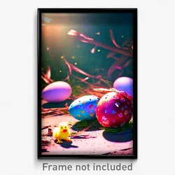 Pixel Art Poster - Damaged Easter (8 Bit Psychedelic Trippy Video Game Print)