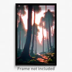 Pixel Art Poster - Dangerous Forest (8 Bit Psychedelic Trippy Video Game Print)