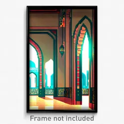 Pixel Art Poster - Subtle Mosque (8 Bit Psychedelic Trippy Video Game Print)