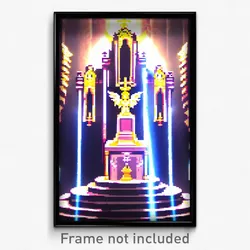 Pixel Art Poster - Angelic Throne (8 Bit Psychedelic Trippy Video Game Print)