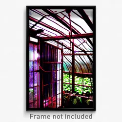Pixel Art Poster - Plastic Greenhouse (8 Bit Psychedelic Video Game Print)