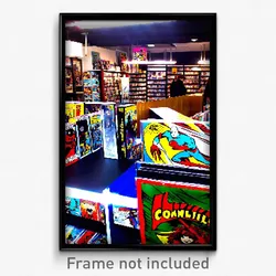 Pixel Art Poster - Familiar Comic Book Store (8 Bit Video Game Print)