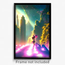Pixel Art Poster - Gracious Dreamscape (8 Bit Psychedelic Video Game Print)