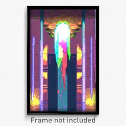 Pixel Art Poster - Glitch Art Chantry (8 Bit Psychedelic Video Game Print)