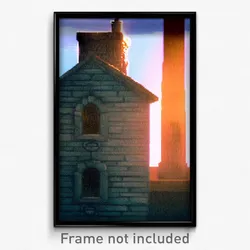 Pixel Art Poster - Mysterious Chimney (8 Bit Psychedelic Video Game Print)