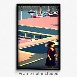 Pixel Art Poster - Puzzling Marina (8 Bit Psychedelic Trippy Video Game Print)