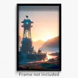 Pixel Art Poster - Bold Outpost (8 Bit Psychedelic Trippy Video Game Print)