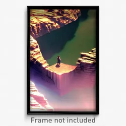 Pixel Art Poster - Gregarious Ledge (8 Bit Psychedelic Trippy Video Game Print)