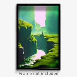 Pixel Art Poster - Green Moor (8 Bit Psychedelic Trippy Weird Video Game Print)