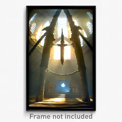 Pixel Art Poster - Warlike Portcullis (8 Bit Psychedelic Video Game Print)
