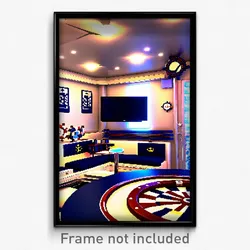 Pixel Art Poster - Nautical Gaming Room (8 Bit Psychedelic Video Game Print)