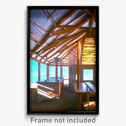 Pixel Art Poster - Clear Hut (8 Bit Psychedelic Trippy Weird Video Game Print)