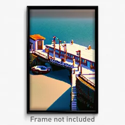 Pixel Art Poster - Extra Small Quay (8 Bit Psychedelic Trippy Video Game Print)
