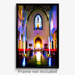 Pixel Art Poster - Homely Chapel (8 Bit Psychedelic Trippy Video Game Print)