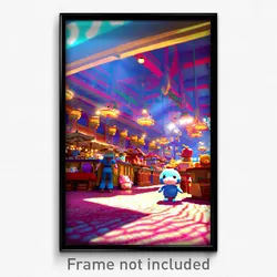Pixel Art Poster - Plush Marketplace (8 Bit Psychedelic Trippy Video Game Print)