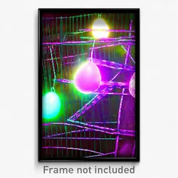 Pixel Art Poster - Wire Frame Easter (8 Bit Psychedelic Trippy Video Game Print)