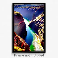 Pixel Art Poster - Enormous Gorge (8 Bit Psychedelic Trippy Video Game Print)