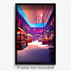 Pixel Art Poster - Homely Marketplace (8 Bit Psychedelic Video Game Print)