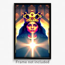 Pixel Art Poster - Stupendous Crown (8 Bit Psychedelic Trippy Video Game Print)