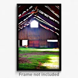 Pixel Art Poster - Neglected Barn (8 Bit Psychedelic Trippy Video Game Print)