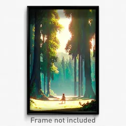 Pixel Art Poster - Far Woods (8 Bit Psychedelic Trippy Weird Video Game Print)