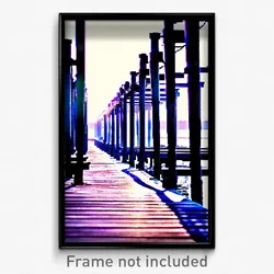 Pixel Art Poster - Frosty Pier (8 Bit Psychedelic Trippy Weird Video Game Print)