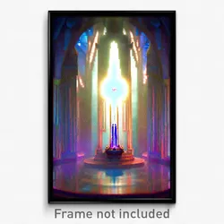 Pixel Art Poster - Fluid Sanctum (8 Bit Psychedelic Trippy Video Game Print)