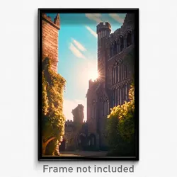Pixel Art Poster - Old Priory (8 Bit Psychedelic Trippy Weird Video Game Print)