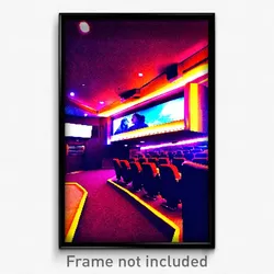 Pixel Art Poster - Nice Movie Theatre (8 Bit Psychedelic Video Game Print)