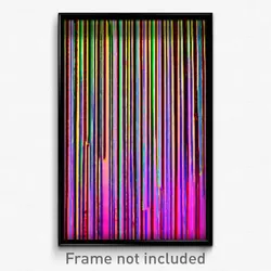 Pixel Art Poster - Wire Frame Glitchy Pallisade (8 Bit Video Game Print)