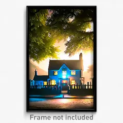 Pixel Art Poster - Wiry Cottage (8 Bit Psychedelic Trippy Video Game Print)