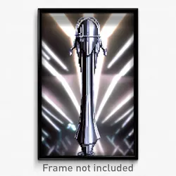 Pixel Art Poster - Silver Lancet (8 Bit Psychedelic Trippy Video Game Print)