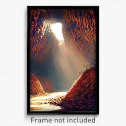 Pixel Art Poster - Dry Cavern (8 Bit Psychedelic Trippy Weird Video Game Print)
