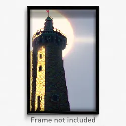 Pixel Art Poster - Far Tower (8 Bit Psychedelic Trippy Weird Video Game Print)